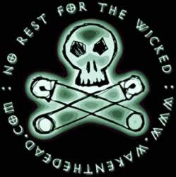 Original Wake N The Dead skull and crossed safety pins logo